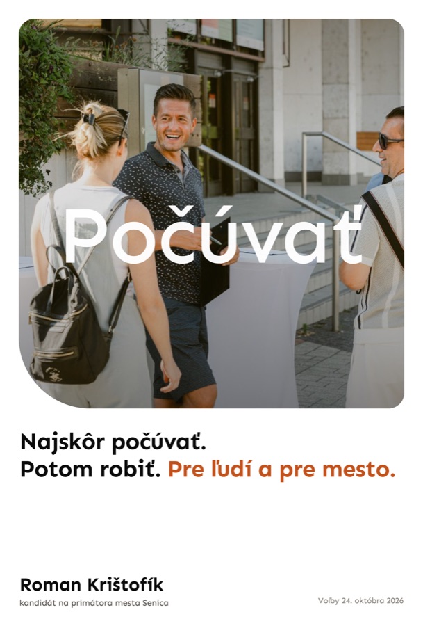 Citylight 1b — fotografia hore, pod ňou na bielej ploche nadpis Najskôr počúvať. Potom robiť.