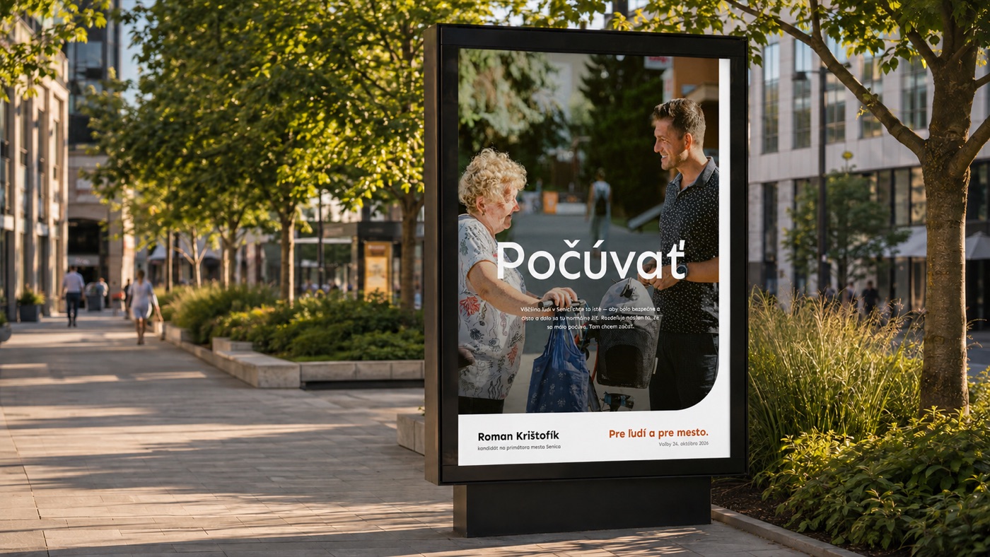 Vizualizácia — citylight 1c v uličnom paneli medzi stromami na mestskej promenáde