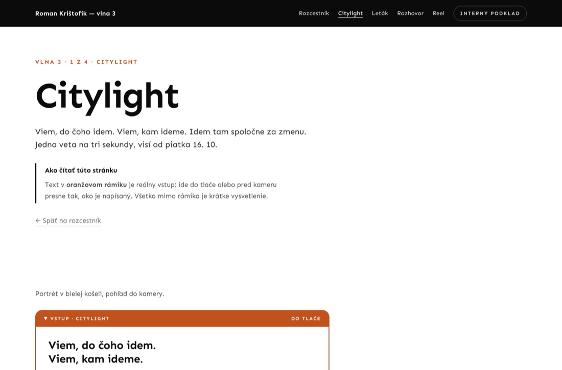 Náhľad stránky Citylight — štítok Vlna 3, 1 z 4 a veľký nadpis Citylight